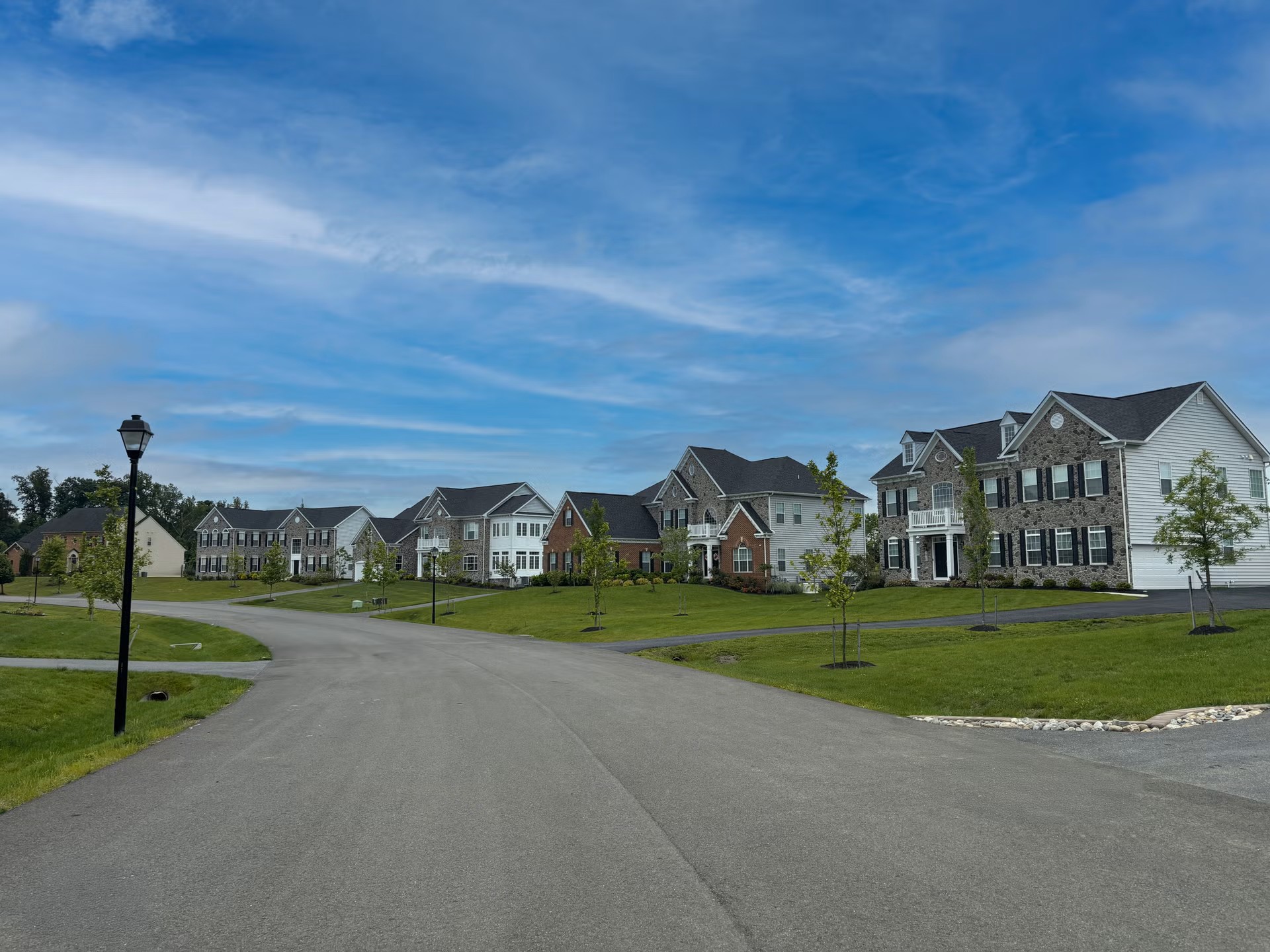 A tree-lined street in Fairview Manor, Bowie, Maryland