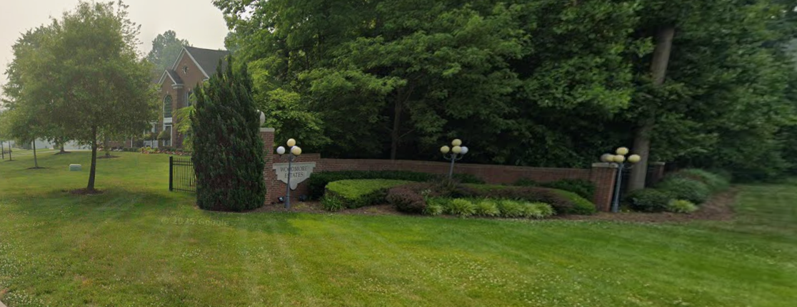 Woodmore Estates gated community entrance in Bowie, Maryland