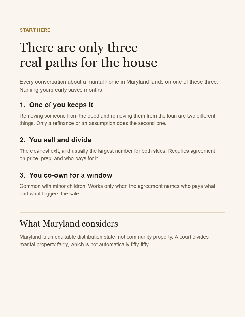 The three real paths for the house