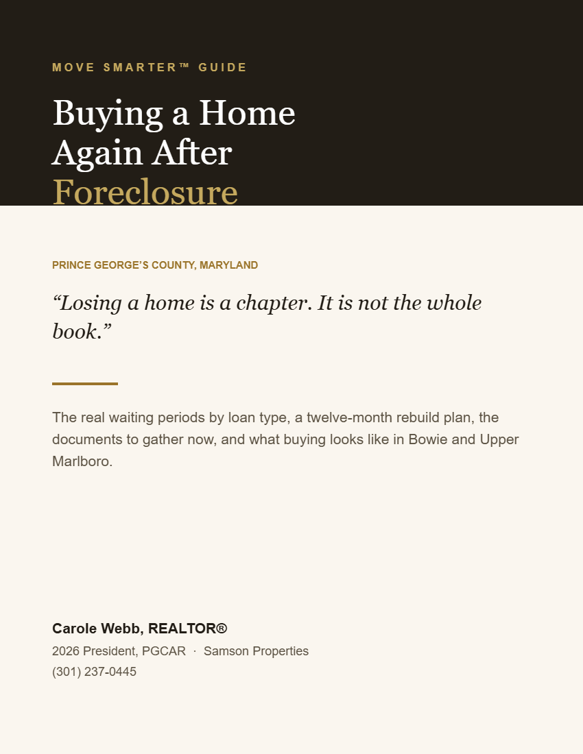 Buying a home again after foreclosure, Carole Webb guide cover