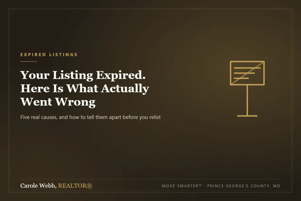 Expired real estate listing in Prince George’s County, Maryland — what went wrong and what to do next